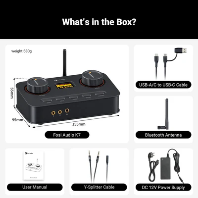 Fosi Audio K7 Desktop DAC Headphone Amplifier7 Fosi Audio K7 Desktop DAC Headphone Amplifier7