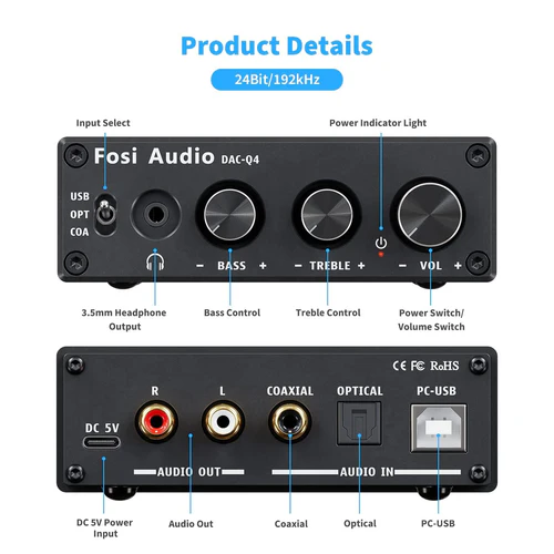 Fosi Audio Q4 Desktop DAC Headphone Amplifier4 Fosi Audio Q4 Desktop DAC Headphone Amplifier4